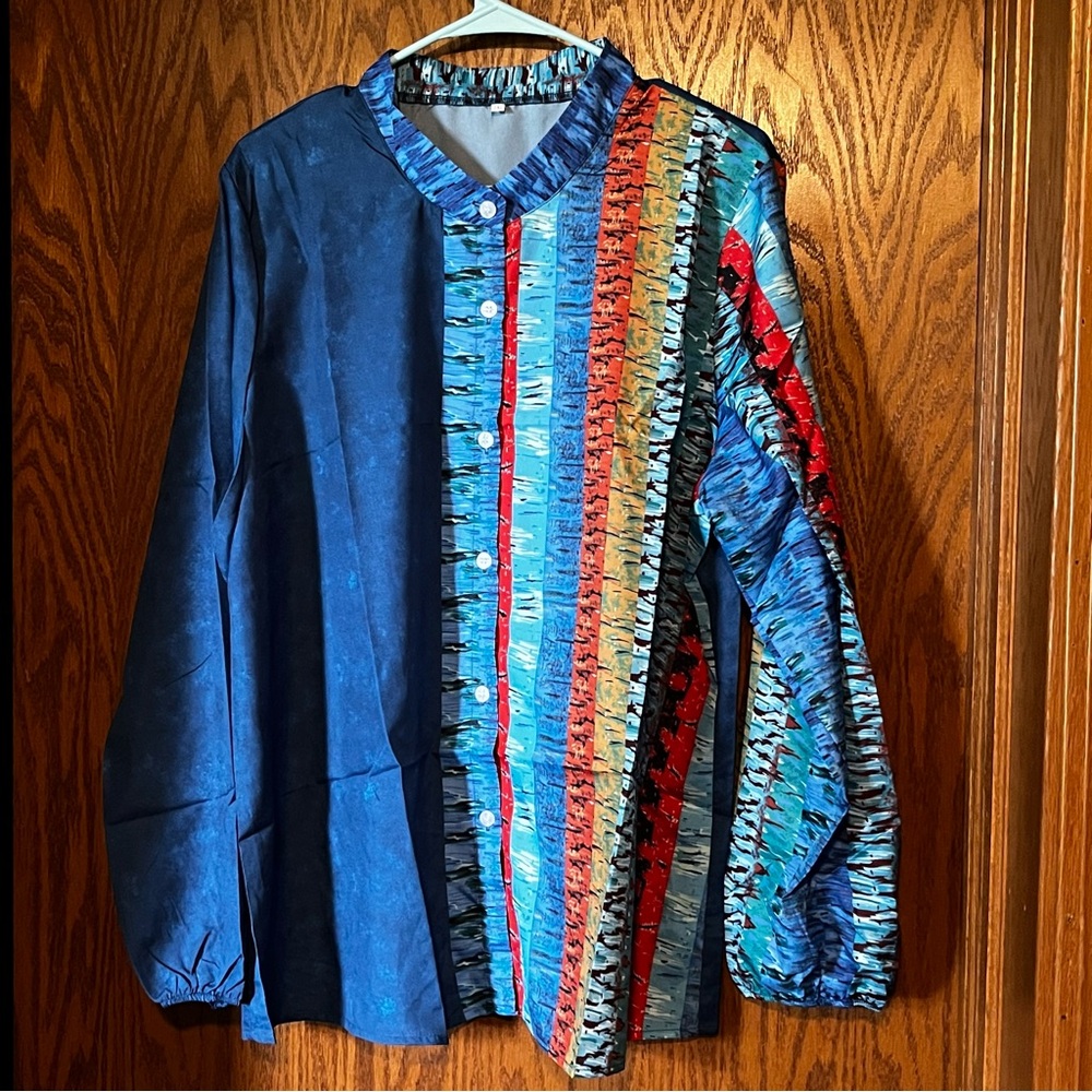 NWOT Women's polyester button blouse top -2XL